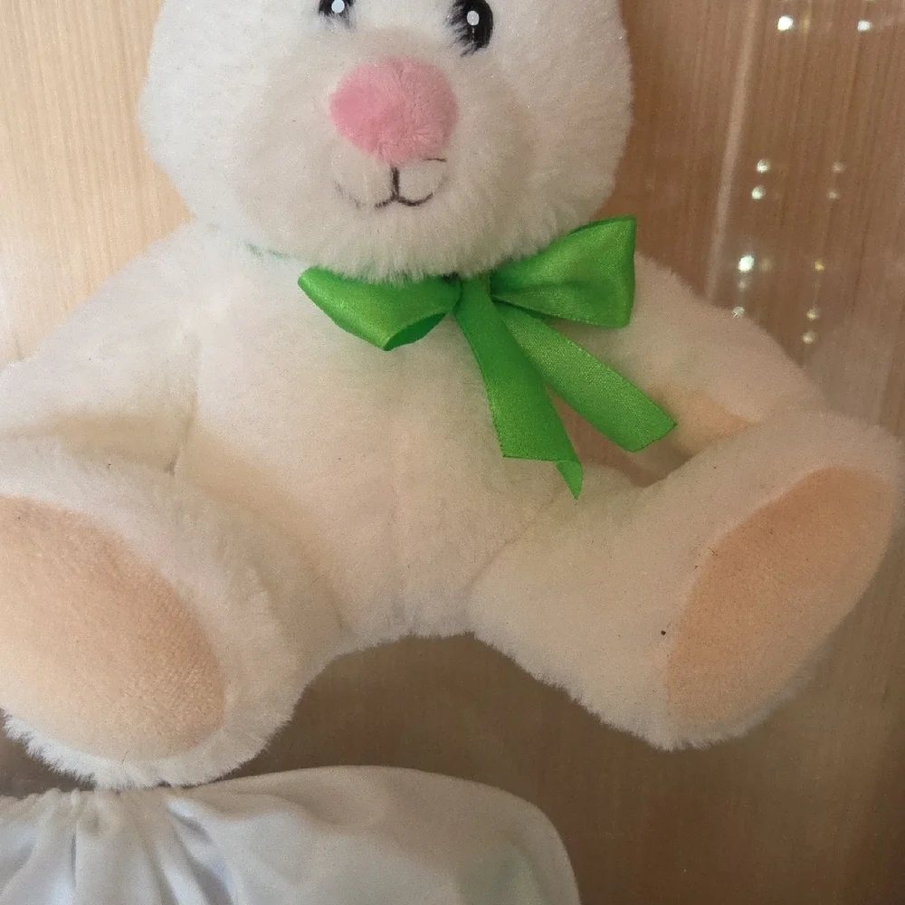Bunny Stuffed with Green Bow